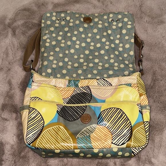 Fossil Key Per “Retro Leaves” Coated Canvas School/Messenger/Travel/Diaper Bag - Picture 3 of 9